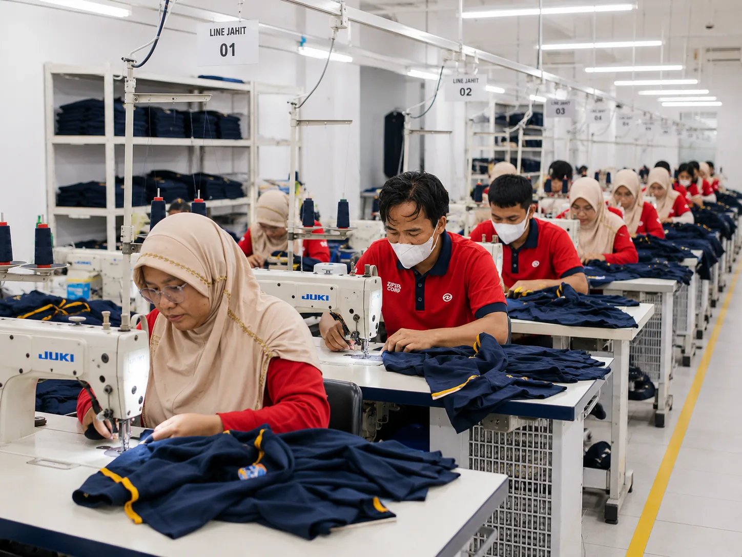 Fasilitas pabrik produksi kaos event Zipzap Garment Jakarta
